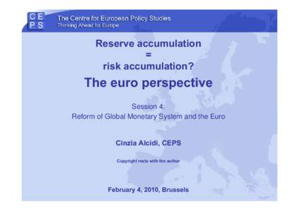 Reserve accumulation = risk accumulation? The euro perspective Session 4: