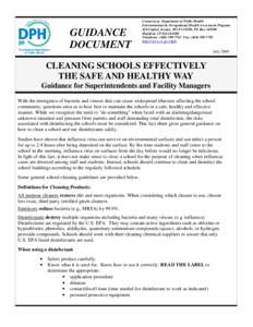 GUIDANCE DOCUMENT Connecticut Department of Public Health Environmental & Occupational Health Assessment Program 410 Capitol Avenue, MS # 11EOH, PO Box[removed]