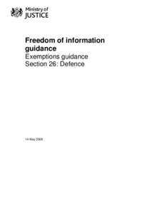Freedom of information exemptions guidance - section 26: Defence