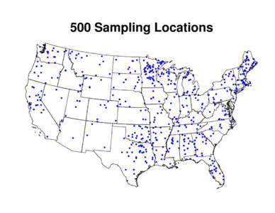 Print version of the map of 500 sampling locations for the Lake Fish Tissue Study