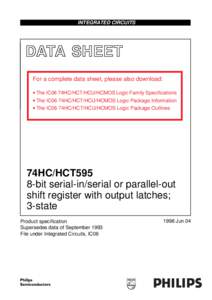 INTEGRATED CIRCUITS  DATA SHEET For a complete data sheet, please also download: • The IC06 74HC/HCT/HCU/HCMOS Logic Family Specifications • The IC06 74HC/HCT/HCU/HCMOS Logic Package Information