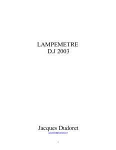 LAMPEMETRE D.J 2003 Jacques Dudoret 