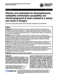 Infection and colonization by Stenotrophomonas maltophilia: antimicrobial susceptibility and clinical background of strains isolated at a tertiary care centre in Hungary