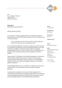 NTR T.a.v. Directie en Bestuur PostbusMA Hilversum  Onderwerp