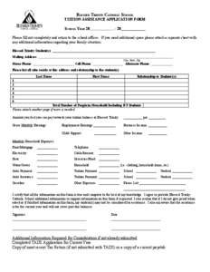 BLESSED TRINITY CATHOLIC SCHOOL TUITION ASSISTANCE APPLICATION FORM SCHOOL YEAR 20 - 20_____________