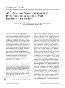 P o s i t i o n  P a p e r ASH Position Paper: Treatment of Hypertension in Patients With