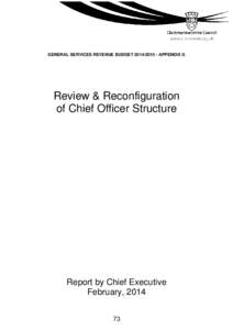 GENERAL SERVICES REVENUE BUDGETAPPENDIX G  Review & Reconfiguration of Chief Officer Structure  Report by Chief Executive