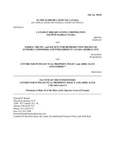 Copyright law / Intellectual property law / Civil law / Copyright law of Canada / Collective administration of copyrights / Canadian Musical Reproduction Rights Agency / Copyright / CCH Canadian Ltd. v. Law Society of Upper Canada / Performance rights organisation / Canadian copyright law / Copyright collection societies / Law