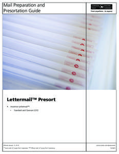 Mail Preparation and Presortation Guide Lettermail™ Presort •