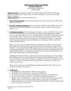 Steering Committee Meeting Minutes[removed]Model Aquatic Health Code