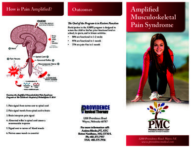 How is Pain Amplified?  Outcomes The Goal of the Program is to Restore Function Participation in the AMPS program is designed to return the child to his/her prior functional level at
