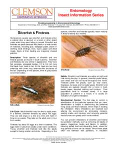 For other publications in our Entomology Insect Information Series visit our web site at http://entweb