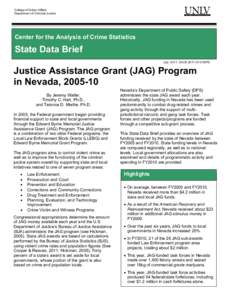 College of Urban Affairs Department of Criminal Justice Center for the Analysis of Crime Statistics  State Data Brief