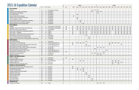 [removed]Expedition Calendar POLAR REGIONS Antarctica Antarctica, South Georgia & the Falklands South Georgia and the Falklands Land of the Ice Bears