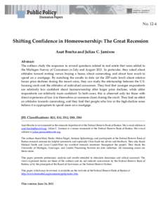 Shifting Confidence in Homeownership: The Great Recession
