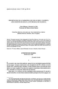 Quaderns de ﬁlosoﬁa i ciència, 37, 2007, pp[removed]PRESENTACIÓN DE LAS MEMORIAS DE CARLOS PARÍS, CUARENTA