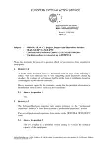 EEAS-348–DIVA3–SER–FWC (EIPSOS): Questions of participants