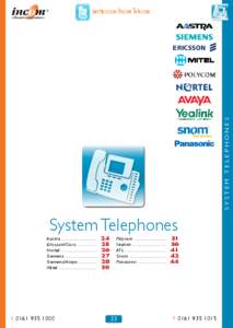 SYSTEM TELEPHONES  twitter.com/IncomTelecom