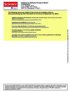 Evidence for Obliquity Forcing of Glacial Termination II R. N. Drysdale, et al. Science 325, ); DOI: scienceThe following resources related to this article are available online at