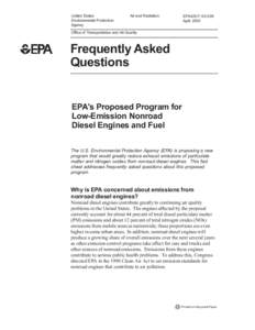 EPA'S Proposed Program for Low-Emission Nonroad Diesel Engines and Fuel