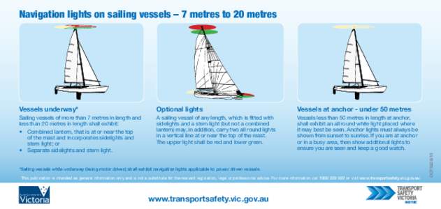 Vessels underway*  Optional lights Vessels at anchor - under 50 metres