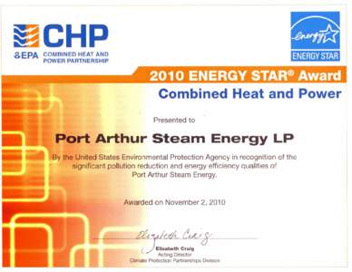 http://www.epa.gov/chp/public-recognition/current_winners.html Last updated on Tuesday, November 02, 2010 Combined Heat and Power Partnership  You are here: EPA Home