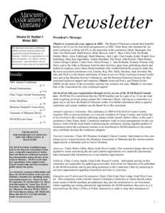 MAM Newsletter, Winter 2003
