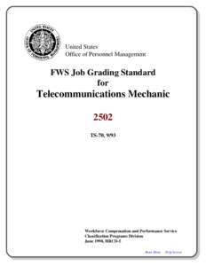 United States Office of Personnel Management FWS Job Grading Standard for