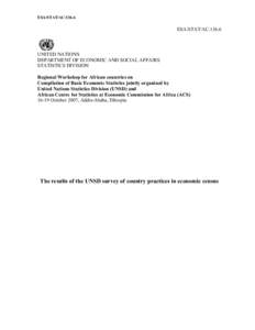 United Nations Secretariat / Demography / Survey methodology / Econometrics / Census / United Nations Statistics Division / Economic statistics / United Nations Department of Economic and Social Affairs / Developed country / Statistics / Science / Population