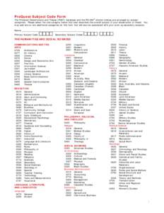 Microsoft Word - ProQuest Subject Code form-final web version.doc