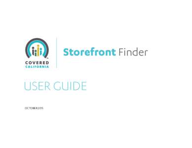 Storefront Finder  USER GUIDE OCTOBER 2015  WELCOME