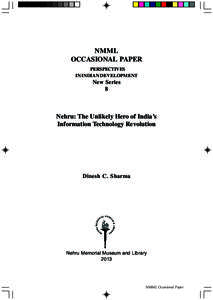 NMML OCCASIONAL PAPER PERSPECTIVES IN INDIAN DEVELOPMENT  New Series