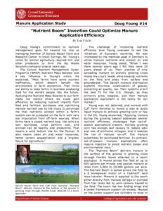 Manure Application Study  Doug Young #14 “Nutrient Boom” Invention Could Optimize Manure Application Efficiency