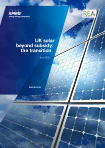 UK solar beyond subsidy: the transition