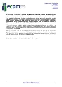 Ukrainian studies / Politics / European Christian Political Movement / Viktor Yanukovych / Cost per mille / Ukraine / Europe / Christian democracy / Christian politics