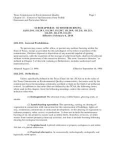 Texas Commission on Environmental Quality ChapterControl of Air Emissions from Visible Emissions and Particulate Matter Page 1