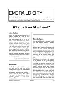 Feminist science fiction / Science fiction fandom / Wiscon / Ken MacLeod / Iain Banks / Canal Dreams / The Star Fraction / Mac MacLeod / Joe Dawson / Science fiction / Literature / Fiction