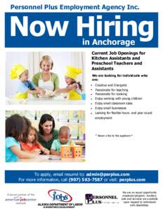 Personnel Plus Employment Agency Inc.  Now Hiring in Anchorage  Current Job Openings for