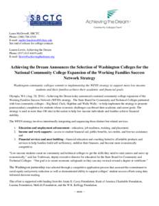 Lumina Foundation for Education / Community college / Walla Walla Community College / Yale University / Washington / United States / North Central Association of Colleges and Schools / Vocational education / Education / Walla Walla /  Washington