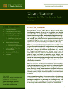 issue report, october[removed]Women Warriors Supporting She ‘Who Has Borne the Battle’ Erin Mulhall