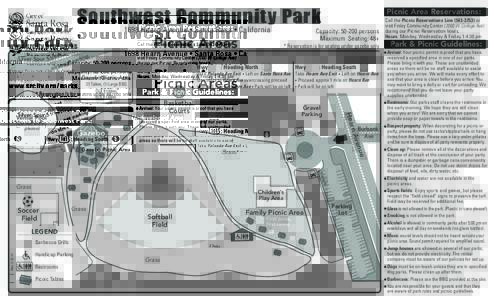 Southwest Community Park 1698 Hearn Avenue • Santa Rosa • California Picnic Areas  Keeping Parks Safe, Clean & Green!