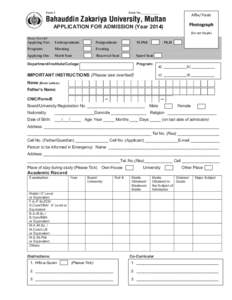 Microsoft Word - Admission Form 2013