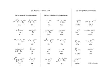 (a) Protein L-α-amino acids (a-1) Essential (indispensable) NH2+ H2N  -