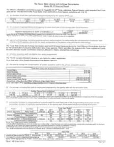 The Texas State Library and Archives Commission House Bill 12 Required Report The (orlowJng information is presented pursuant to House BilJ 12, 83d Texas Legislature. Regular Session which amended Govt Code[removed]b) Th