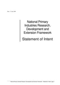 Date: 17 June[removed]National Primary Industries Research, Development and Extension Framework