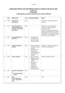 Independent Review into Self-Inflicted Deaths in Custody ofyear olds 13:00-16:00 10 April29A, Ministry of Justice, 102 Petty France, London, SW1H 9AJ