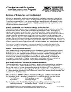 Chemigation and Fertigation Technical Assistance Program 821 E. Broadway, Suite 4 z Moses Lake, WA[removed]2574 z Fax[removed]