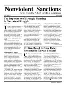 Nonviolent Sanctions News from the Albert Einstein Institution Spring1995  Vol. VI, No. 4