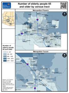 Number of elderly people 65 and older by census tract Metropolitan Phoenix New River  Peoria