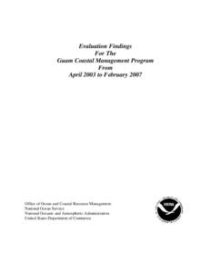 Coastal Zone Management Act / National Oceanic and Atmospheric Administration / Earth / Guam / Micronesia / Evaluation